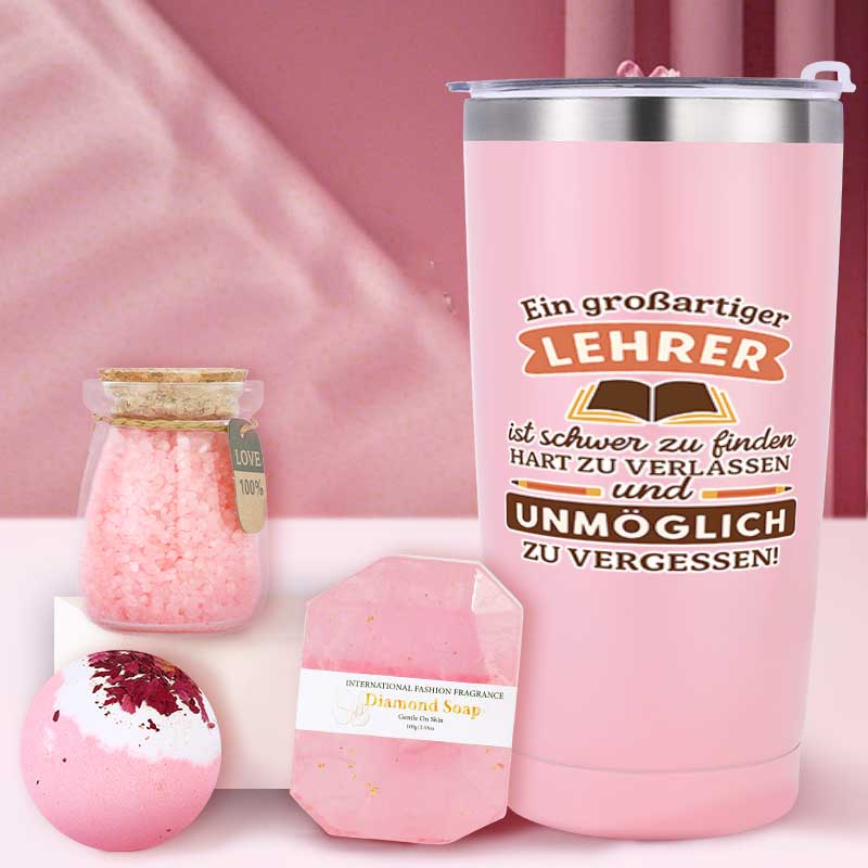 8pcs Pink Bath Gift Set for Women Bubble Bath Salt, Fizzy Bath Salt, Aromatherapy Spa Set, Birthday Self Care Gift for Back to School Teachers Day, Perfect Teacher Appreciation Gift