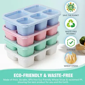 Reusable Plastic Bento Box Set with 4 Sets of 5 Compartment Dividers, Compartment Design, Transparent Lids Snack Container, Lunch Box Set, Meal Prep Containers, Portable Bento Box, Perfect for Work Travel and Meal Prep