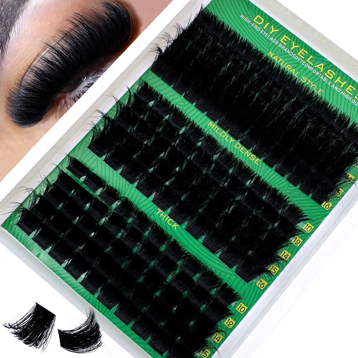 DIY False Mink Lashes, Mixed Dense D Curl, 5D Effect, 0.07mm Thickness, 10-16mm, Perfect for Home Use, Parties, Weddings, Halloween, Christmas