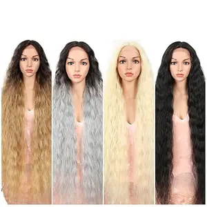 [Style Icon] 41" Lace Front Synthetic Wigs Super Long Bohemian Wavy Synthetic Wigs 6" Deep T Lace Wig with Baby Hair