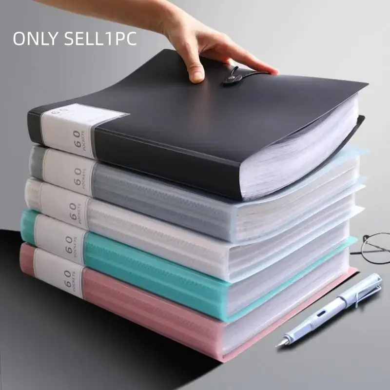 60/100 grid A4 document folder, Clear Folders, made of high-transparency, water-resistant PP material. Office supplies, document organizer, file storage case. Suitable for storing and organizing documents in homes, offices, and schools.