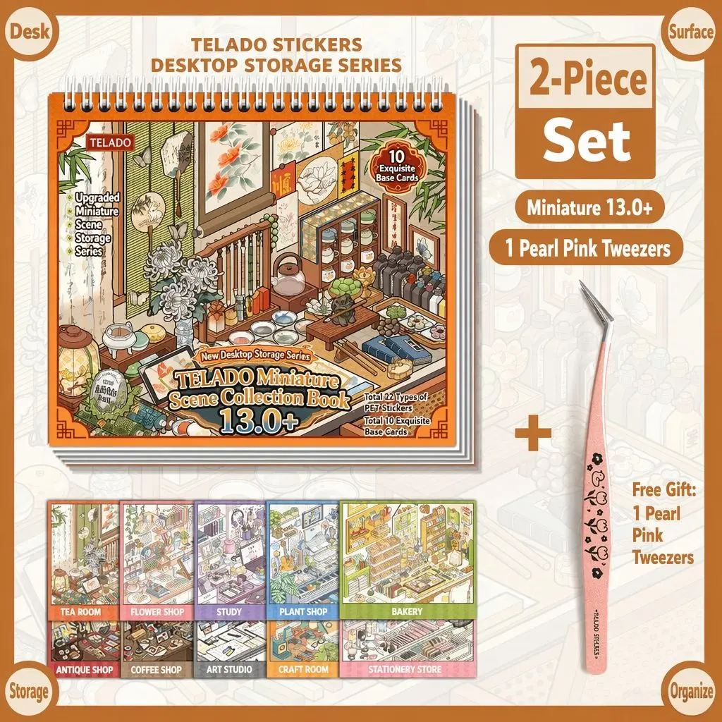 3D Miniature Scene Sticker Book, Version 3.0, Desktop Organizer, DIY Scrapbook Material, Stress Relief Craft Kit, Journaling Scrapbooking Kit, Suitable for All Ages