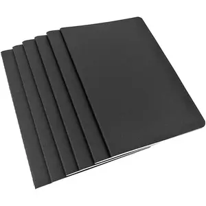 Pocket Notebook 6 pack Black Softcover Thread-bound Small Notebook Journal Diary Memo NotePad,A6 Size(4"X5.5"),30 sheets(Blank Pages)