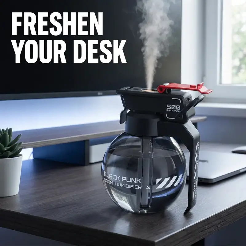 Cyberpunk Design Humidifiers, USB Rechargeable Desktop Humidifiers, Creative Humidifier for Home Office, Rechargeable Portable Humidifier, Usb Powered Humidifier, Rechargeable Air Humidifier, Home Appliances
