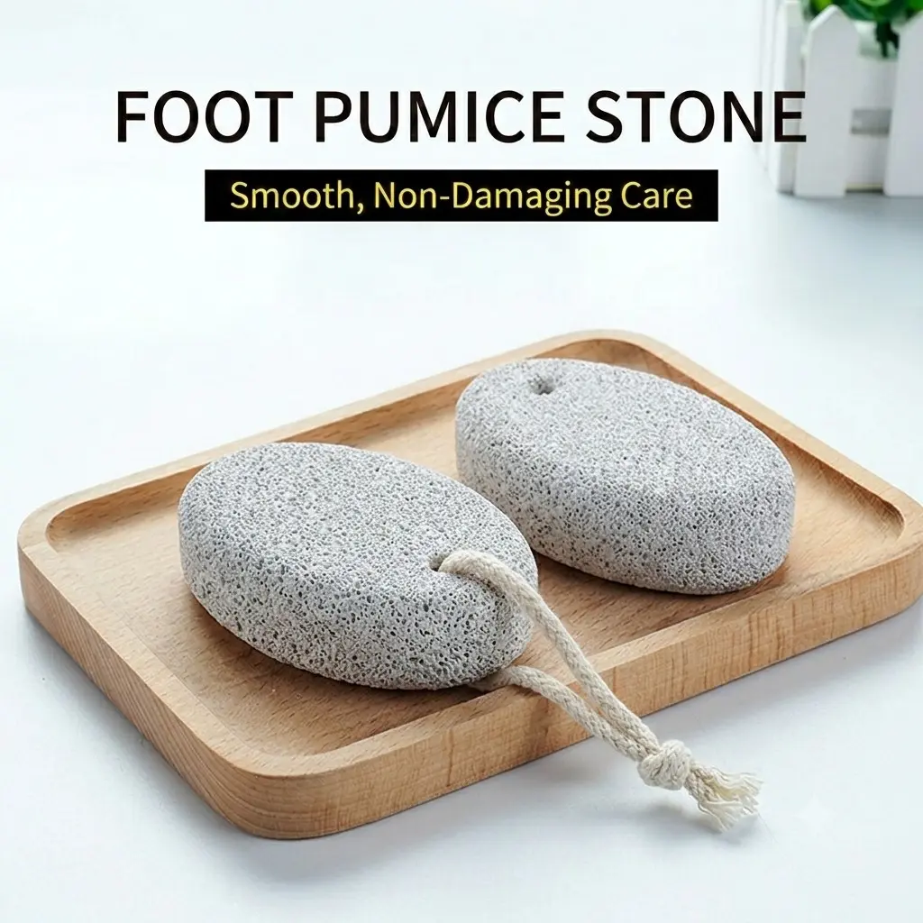 2pcs Multi-Functional Smooth Foot Scrubber Stone, Volcanic Pumice for Dead Skin Removal, Callus Remover for Feet, Foot Care Tool, Beauty Foot Care Essential