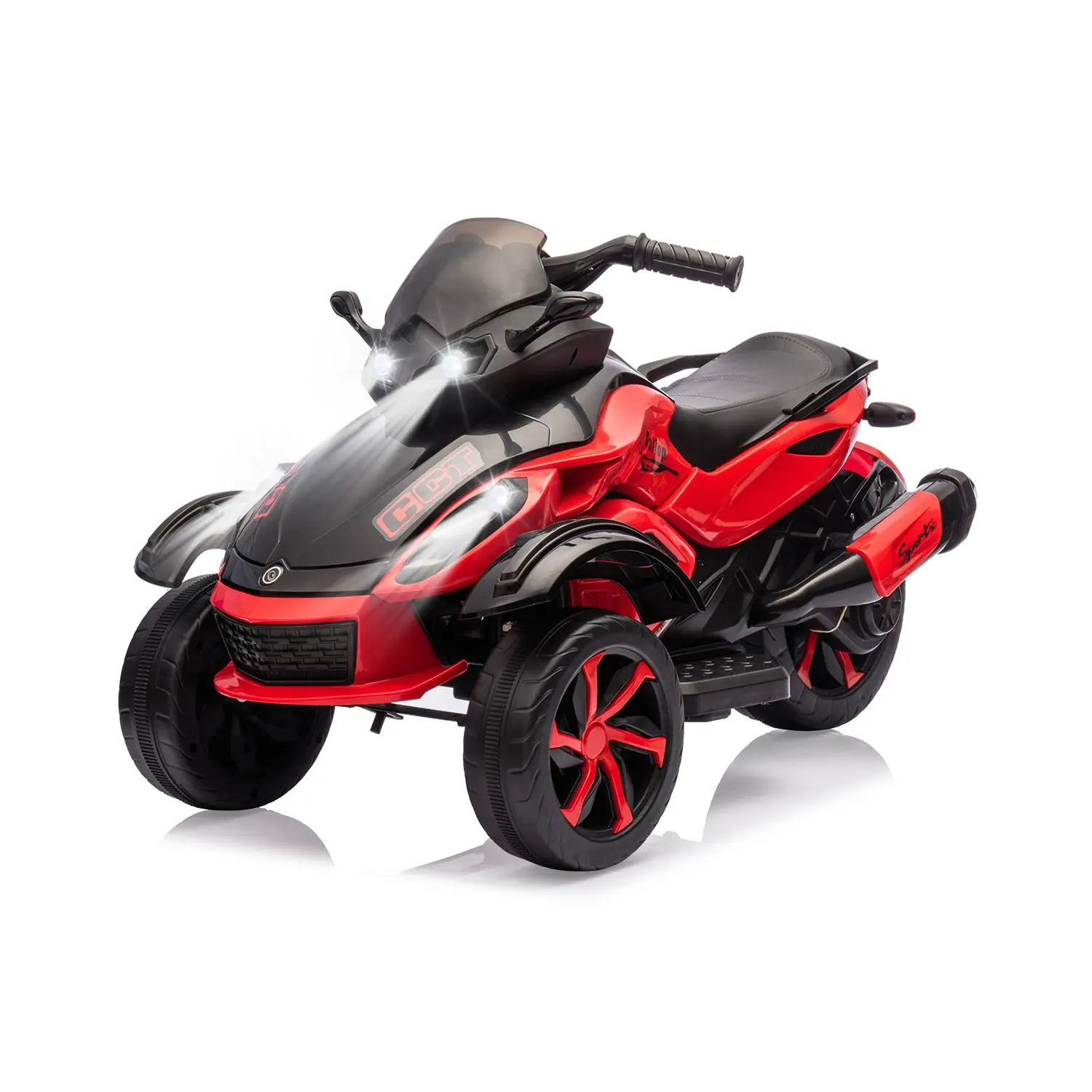 Garvee Safe Outdoor 3-Wheel Electric Motorcycle for Kids – 12V Ride-On ATV Toy with LED Lights, Music, Treaded Tires – Rechargeable Battery, Off-Road Fun for Boys and Girls Ages 3-8