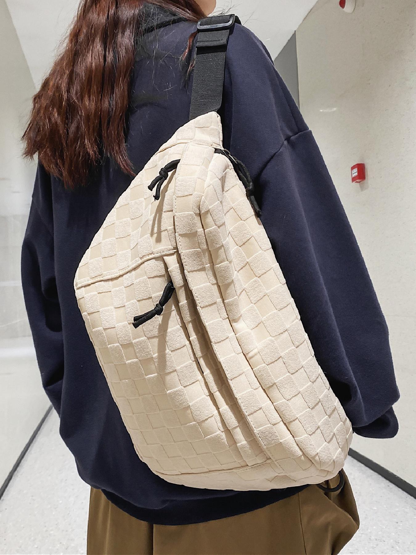 Women's Plaid Quilted Fanny Pack, Fashion Zipper Belt Bag, Large Capacity Casual Crossbody Bag, Adjustable Strap Vintage All-Match Bum Bag