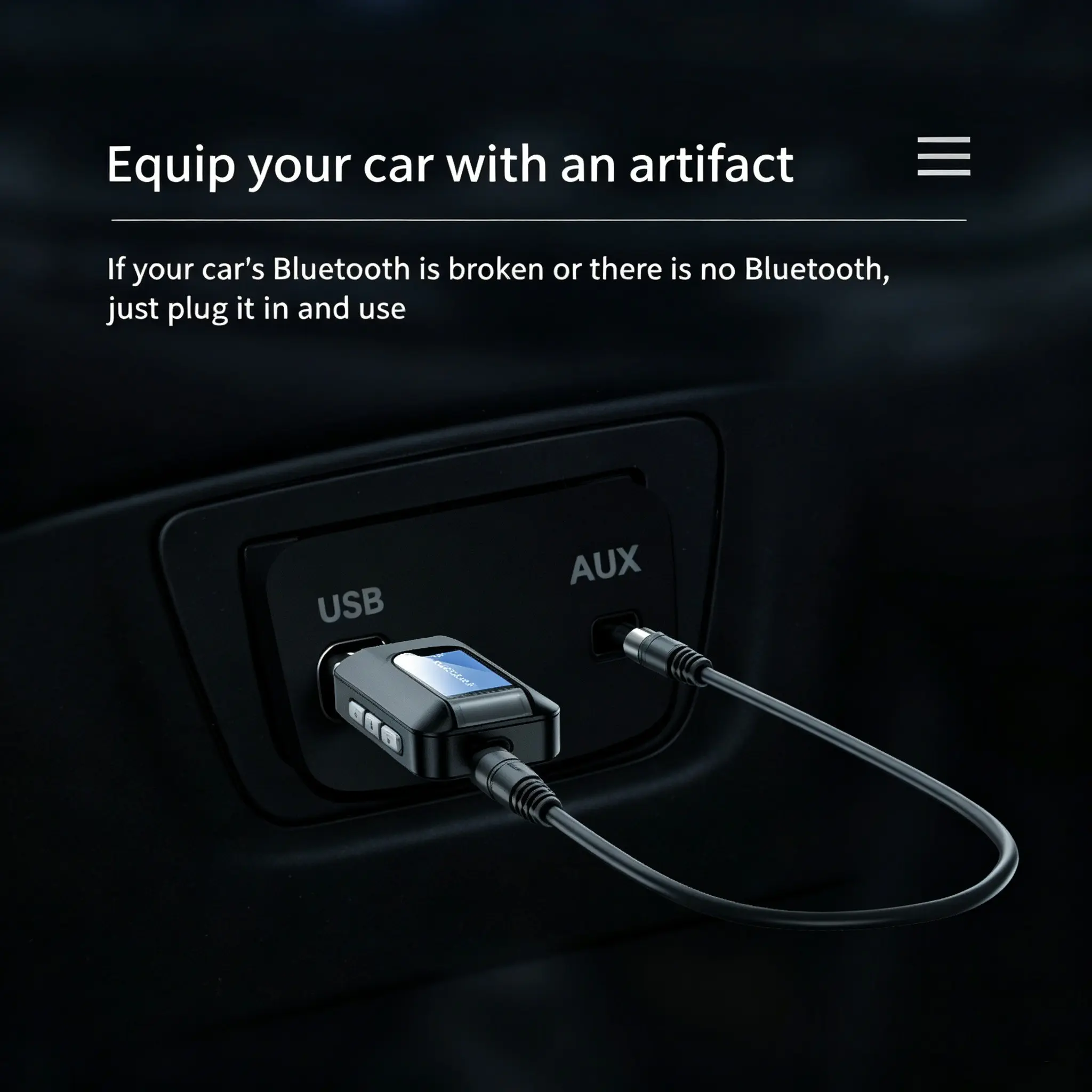 Bluetooth 5.0 Transmitter Receiver, 2-in-1 3.5mm Aux Wireless Audio Adapter with Screen Display, Plug & Play Hi-Fi Bluetooth Dongle for TV, PC, Car Stereo, Speakers, USB Powered, 10M Range