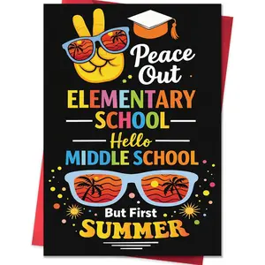 Funny 2026 5th Grade Graduation Gift Card for Boys Girls Elementary School Graduation Card Decorations for Son Daughter Granddaughter Grandson Niece Nephew Family Kids