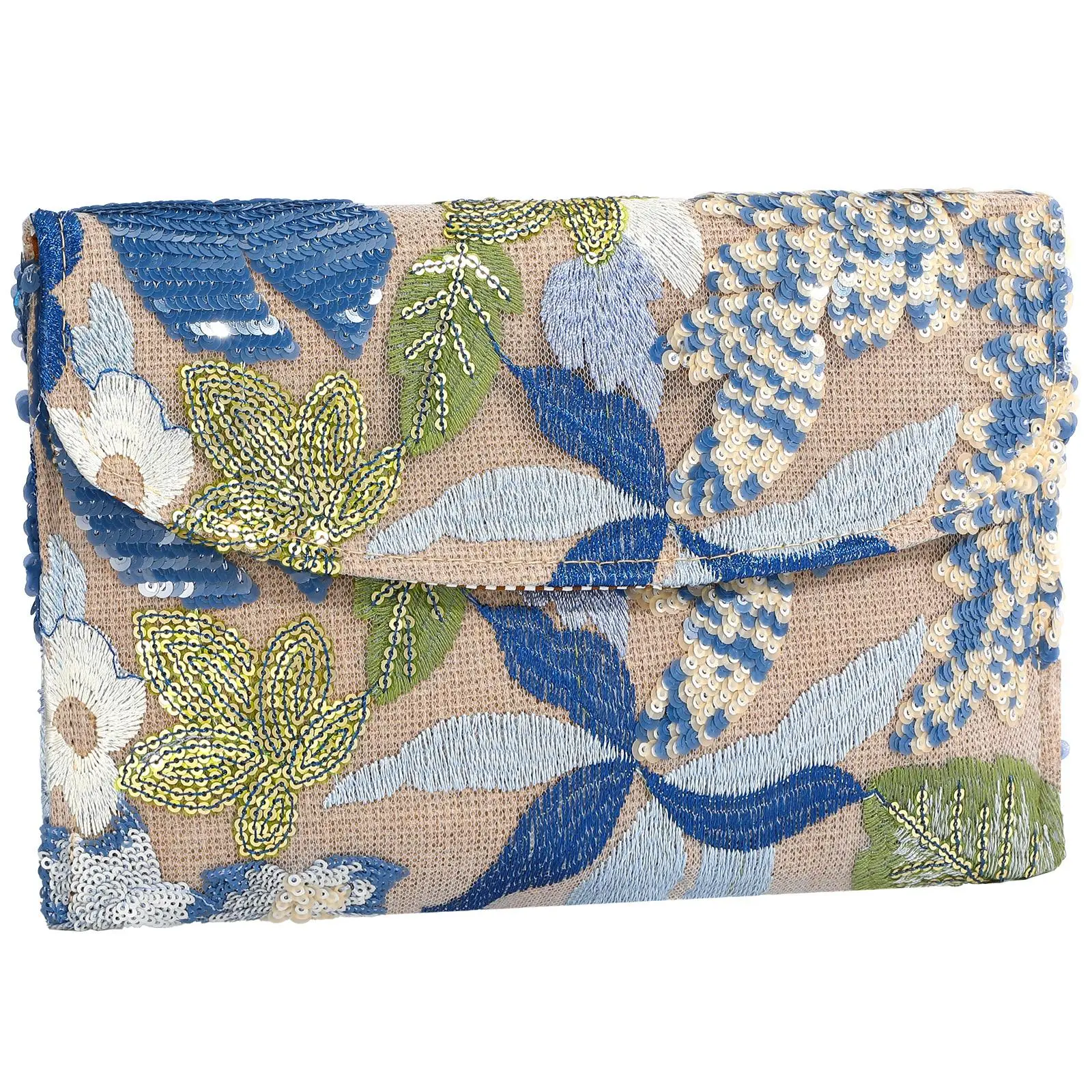 JASGOOD Floral Beaded Clutch Embroidery Sequin Beaded Purse Small Evening Clutch Purses for Women