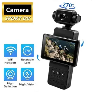 Portable Handheld Camera, WiFi Sports Cam, HD Streaming Camera, 270° Rotatable Head, Manual Flip Screen, 2.78 Inch Display Vlog