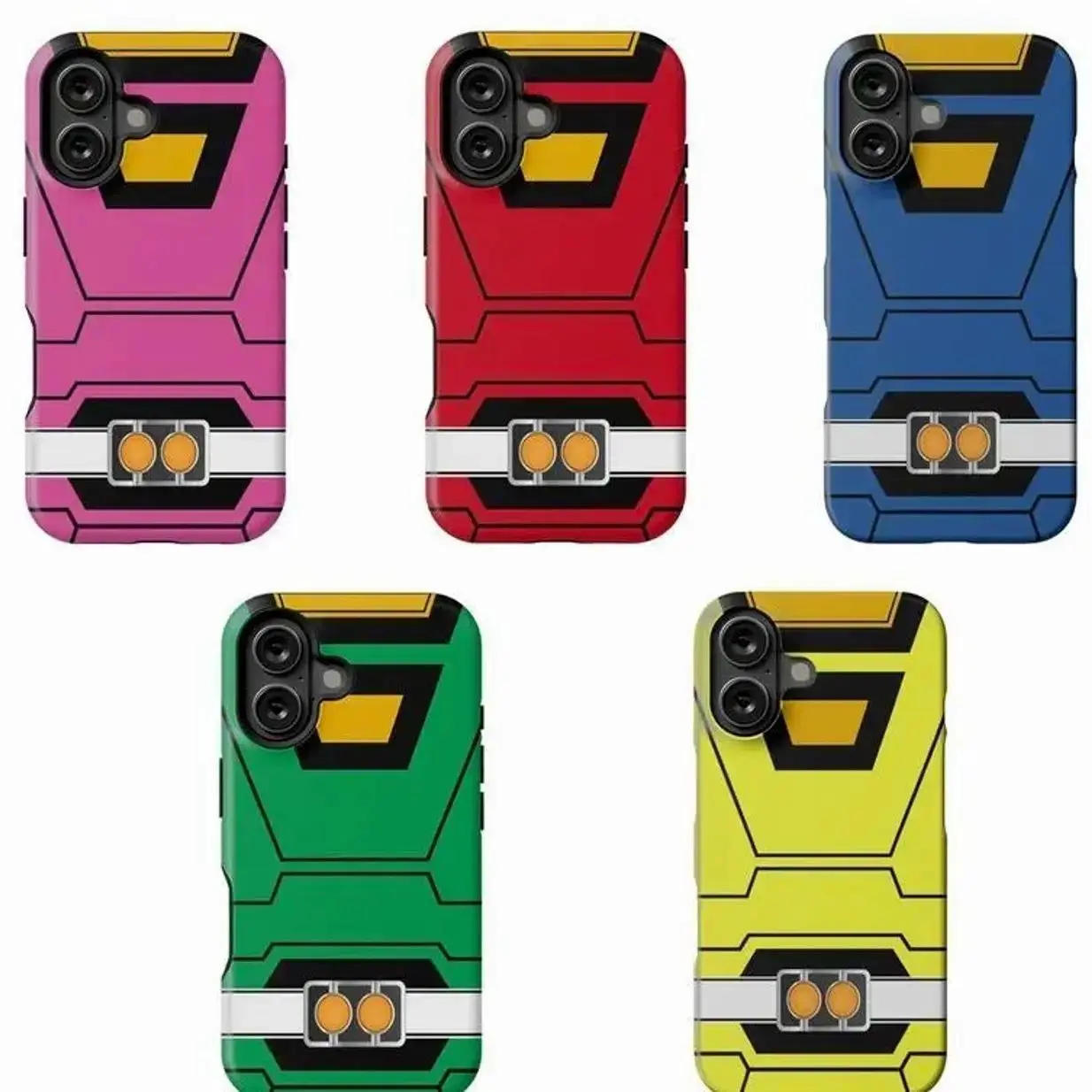 Power Rangers Turbo Mighty Morphin Phone Case - Vibrant Ranger Suit Design Durable Shell with Resistance, Compatible with iPhone 11-17 Pro Max/Plus, Samsung Galaxy S23-25