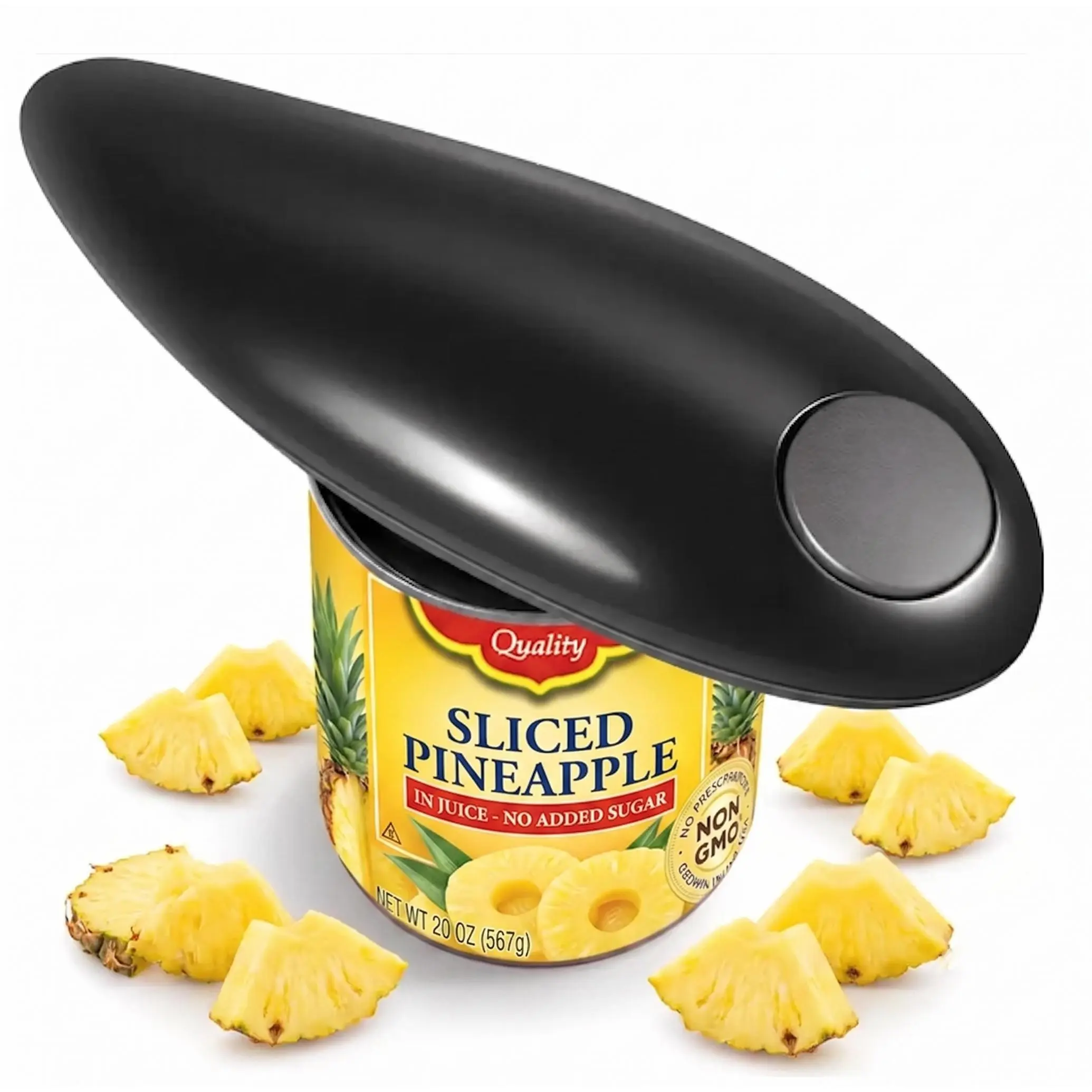 1-Touch Electric Can Opener with Gentle-Touch Blade - Hands-Free Smooth Edge Cutter, Magnetic Lid Holder, Fits Std Cans, Modern All-Seasons Kitchen Tool for Seniors, Thoughtful Gift for College Students, Fits Standard
