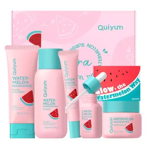 QUIYUM Watermelon Niacinamide Skin Care Set, Routine Beauty Skincare for Teens- Gift Set with Cleanser, Toner, Eye Cream, Cream, Serum, Facial Juicy Glow Up for Girls, for All Skin Types, Daily Kit (5PCS)