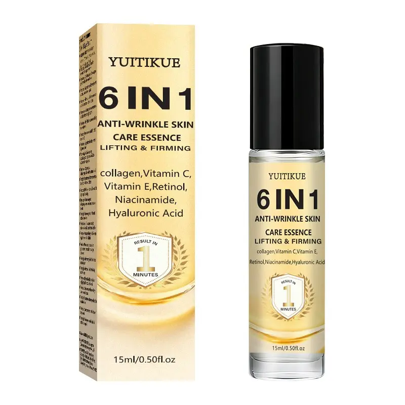 Yuitikue 6-In-1 Anti-Wrinkle Essence, Firming and Tightening, Contains Retinol and Collagen, Quick Results in 2 Minutes, 15ML