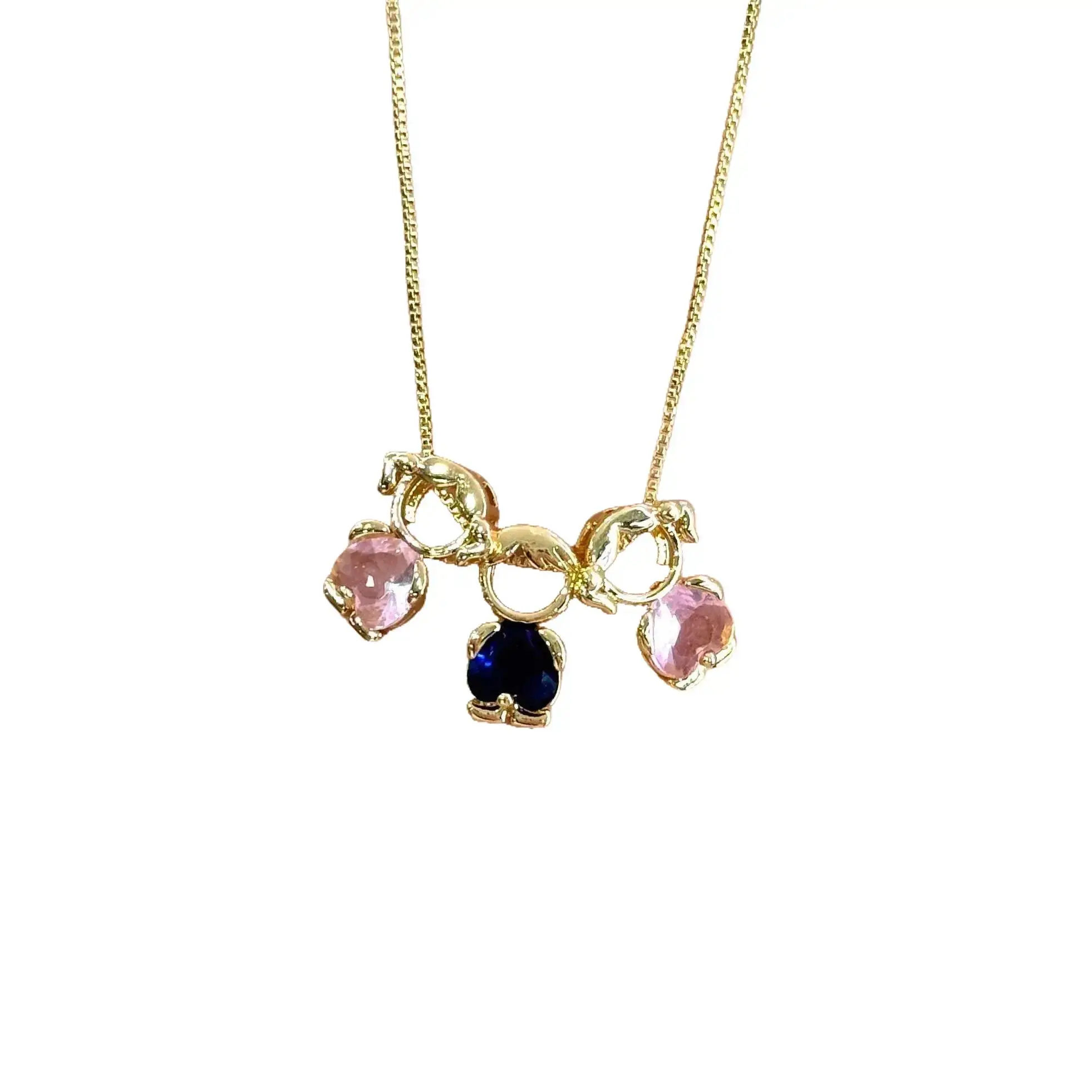 18K Gold Plated Mom And Kids Birthstone Detachable Necklace Mother And Child Love Pendant Jewelry Always With You Family Gift For Women Keepsake Accessory
