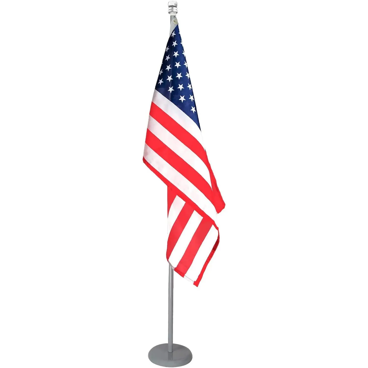 Indoor Telescoping Flag Pole with Base 6FT-8FT,-1Pack |  Commercial Indoor Flagpole with  Ball Top Finial,Heavy Duty Indoor Flag Pole Kit for Office School City Hall