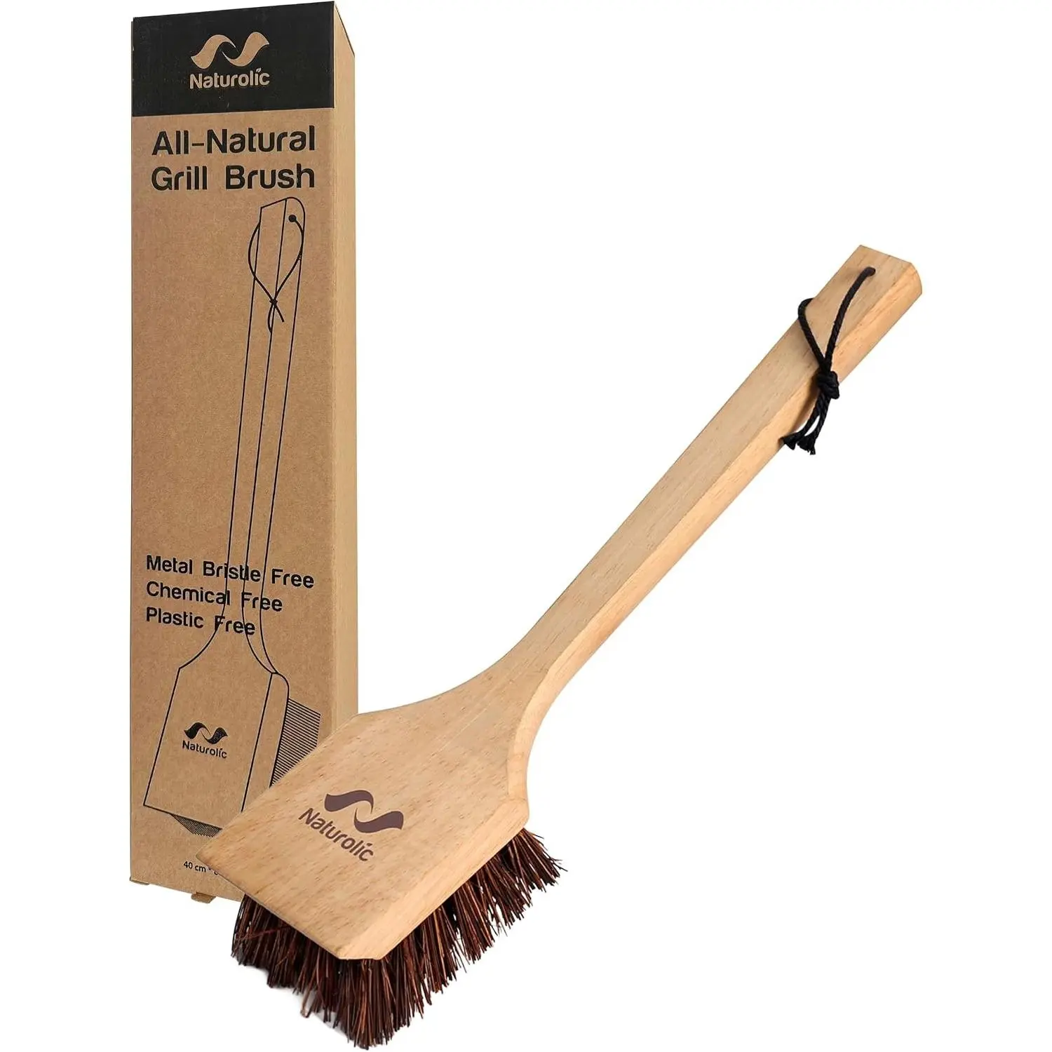 All-Natural Wooden Grill Brush and Grill Cleaner | Works as Scraper Tool for Tough Grill Residue | Bristle-Free Grill Brush for Outdoor Grill | Safe Grill Rescue Brush and BBQ CleanerGift.