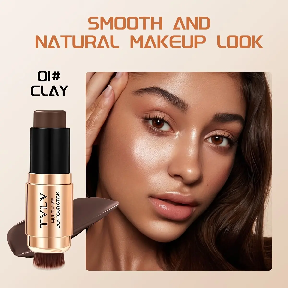 Multi-functional contour and highlight stick, Highlighter stick, smooth creamy texture with a built brush, long-lasting matte finish, lightweight and easy to blend, not greasy, creates a natural 3D effect, enhances your makeup, a perfect gift choice