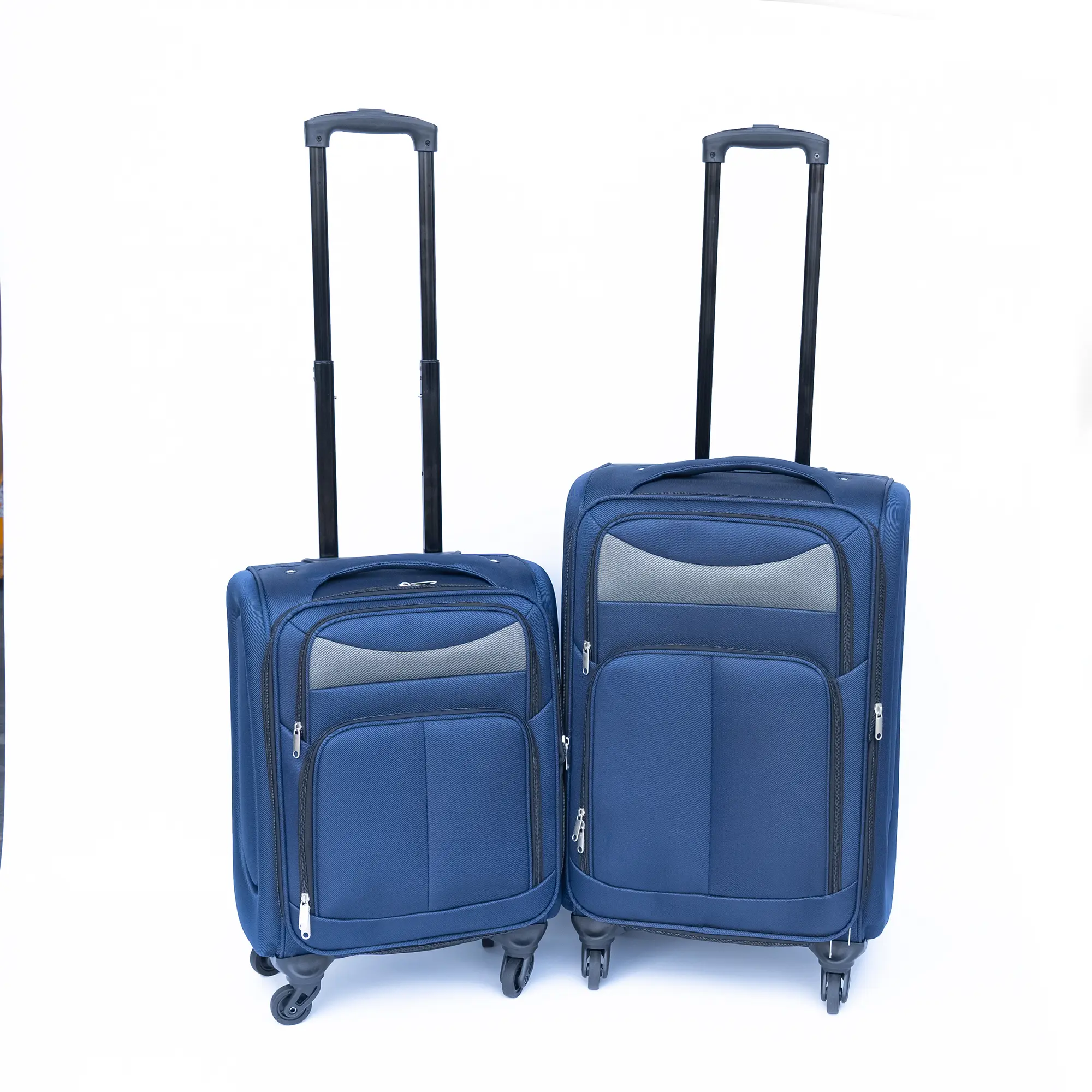 Nokaa Oxford Fabric Luggage Set 2-Piece Softside Suitcase 20+24 Inch Trolley Case with 360° Silent Spinner Wheels, Ergonomic Multi-Level Handle, Water-Resistant Travel Bag for Men Women, Navy Blue Color Options