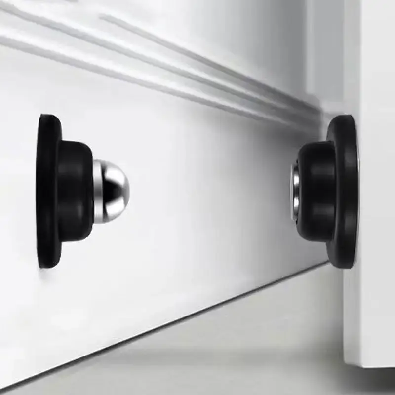 1-piece/heavy-duty magnetic door stopper - Door stopper without drilling, with strong magnetic base, anti-collision door wedge, suitable for floors, under doors, bathrooms, offices, bedrooms, Doorstop - silicon black