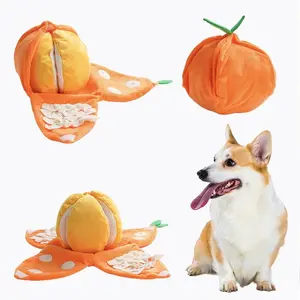 Interactive Tangerine Squeaky Plush Hide-and-Seek Dog Toy, Pet Interactive Play Accessory indestructible snuffle poodle frozen treat relief fidget chewable small Cute Gnomes Christmas Ornament Tug Teddy chew cheese block squeeze toy durable Chewing Ball