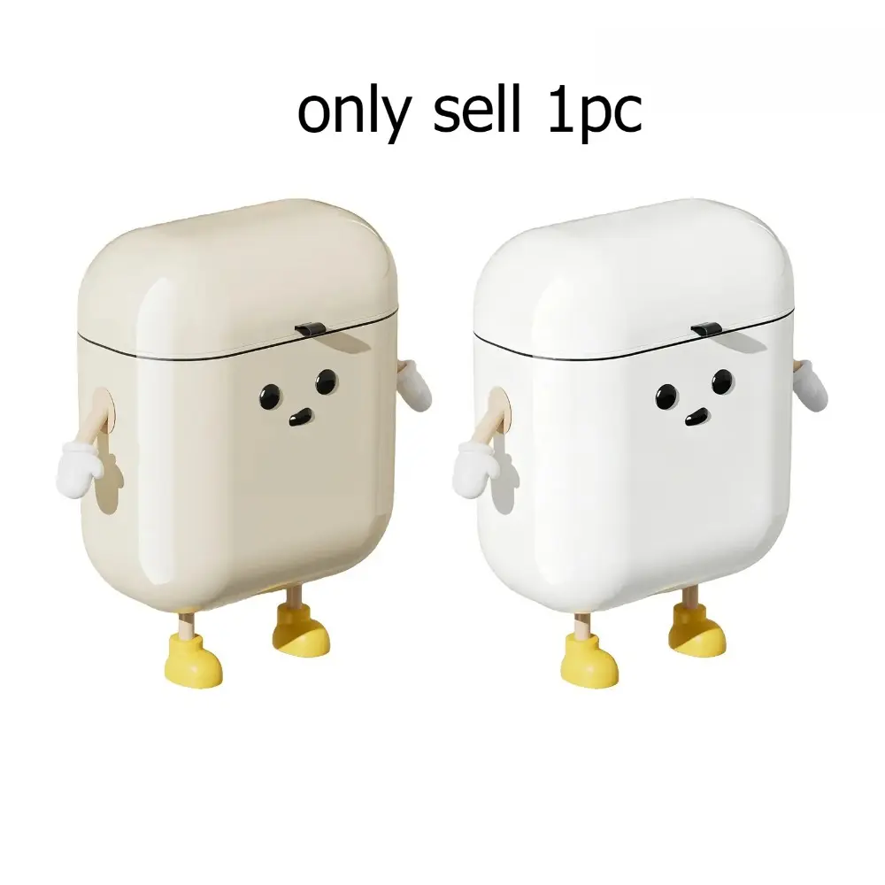 3.2 Gallon/12L Hanging Trash Can with Lid, Cute Cartoon Cabinet Door Trash Bin, Trash Storage Can, ABS Plastic Kitchen Garbage Bin for Bathroom, Office, RV, Apartment and Small Spaces