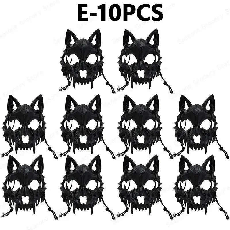 Halloween Half Face Mask Popular Dragon God Fierce Tiger Night Dog Man Wolf Costume Skull Performance Mask Mask Deadpool Terror