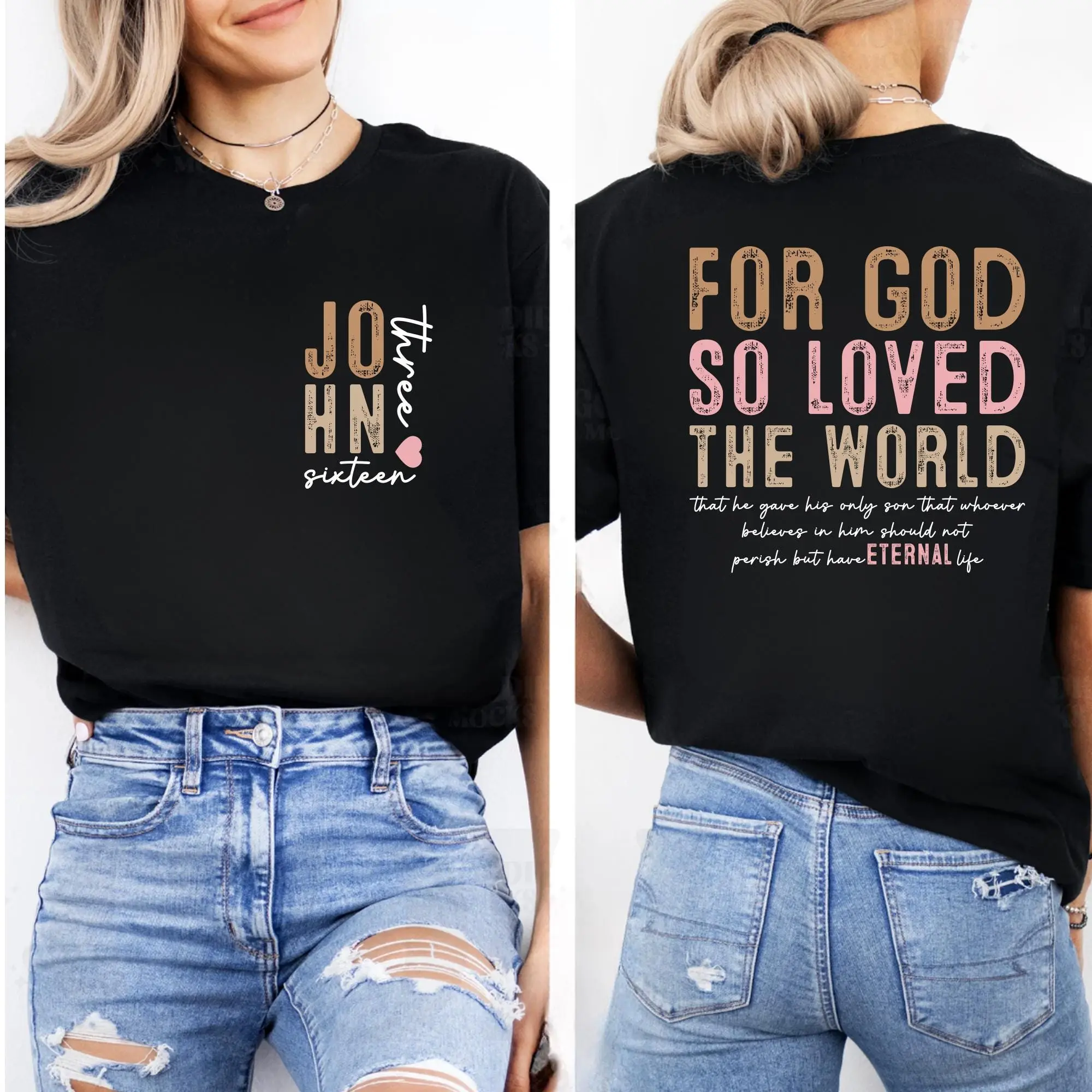 For God So Loved The World Shirt, John 3:16 Bible Verse Tee, Christian Easter Shirt, Scripture Gift, Religious Faith Top