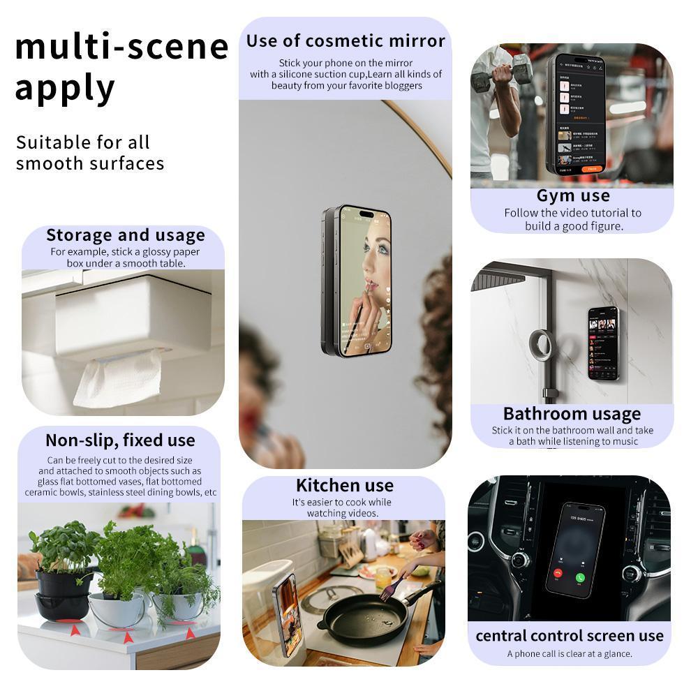 【Freeship】For iPhone 16/15/14/13/12 Pro Max Silicone Sticky Phone Grip, Shower Mirror Phone Case Mount, Suction Cup Phone Mount, Hands-Free Mobile Stand for Selfies,Tiktok Videos,sticky grippy For iPhone Samsung Most Phone,Accessroies for iPhone&Android 【Freeship】For iPhone 16/15/14/13/12 Pro Max Silicone Sticky Phone Grip, Shower Mirror Phone Case Mount, Suction Cup Phone Mount, Hands-Free Mobile Stand for Selfies,Tiktok Videos,sticky grippy For iPhone Samsung Most Phone,Accessroies for iPhone&Android