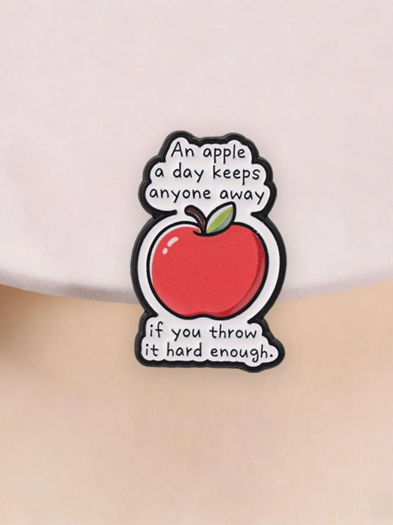 Funny Apple Pun Enamel Pin, Introvert Appeal Anti-Social Sarcastic Quote, Lapel Badge, Meme Fruit, Backpack Notebook Clothes Brooch Accessory