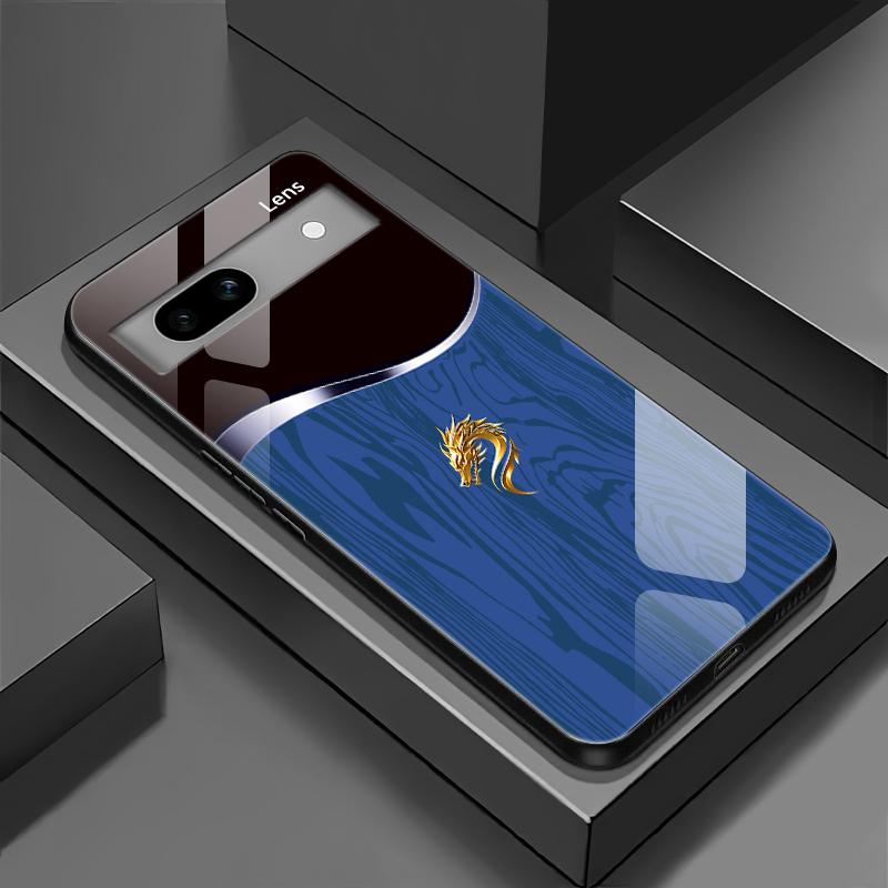 Suitable for [Google Pixel 7] Personality simple split dragon pattern creative business high-end anti-drop glass mobile phone case affordable anti-drop anti-fingerprint-888