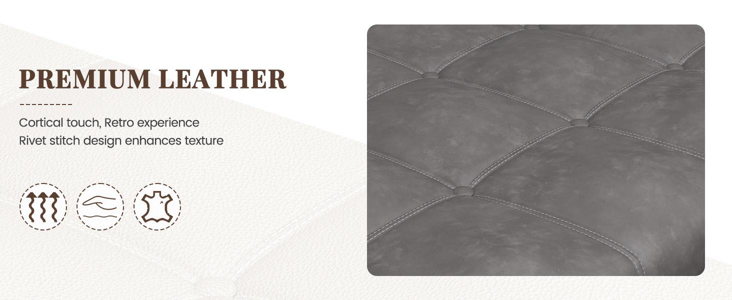 YOUDENOVA Storage Bench for Bedroom, 51/60" Queen/King Size Storage Bench, Cushioned Stool Upholstered Bedroom Bench with Rolled Arms and Vintage Rivets for Living Room, Storage Room, Entryway SpringBreak