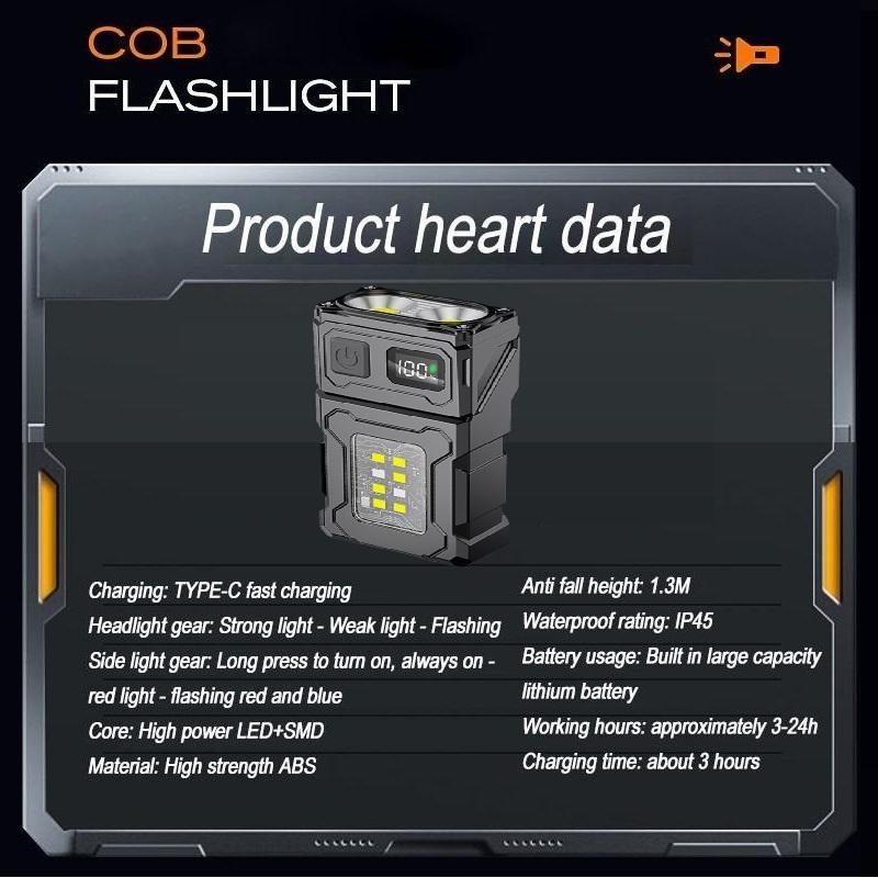 Magnetic LED Work Light, 1 Box Portable Outdoor Lighting Flashlight, Strong Light Charging Flashlight, Mini Long Beam Work Light, Super Bright Light for Car Repair & Outdoor