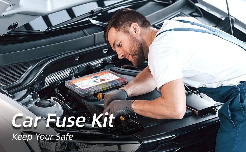300Pcs Car Fuse Assortment Kit - 160 Mini Blade Fuses, 50 Micro Fuse, 1 Puller for 2Amp to 40A Fuses
