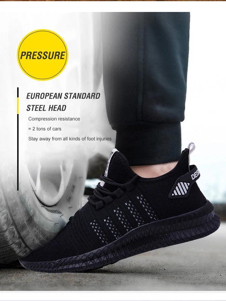 Men's and Women's Work Safety Shoes, Steel Toe Anti Smashing Boots, Breathable Mesh Adult Comfortable Anti Stab Sports Shoes