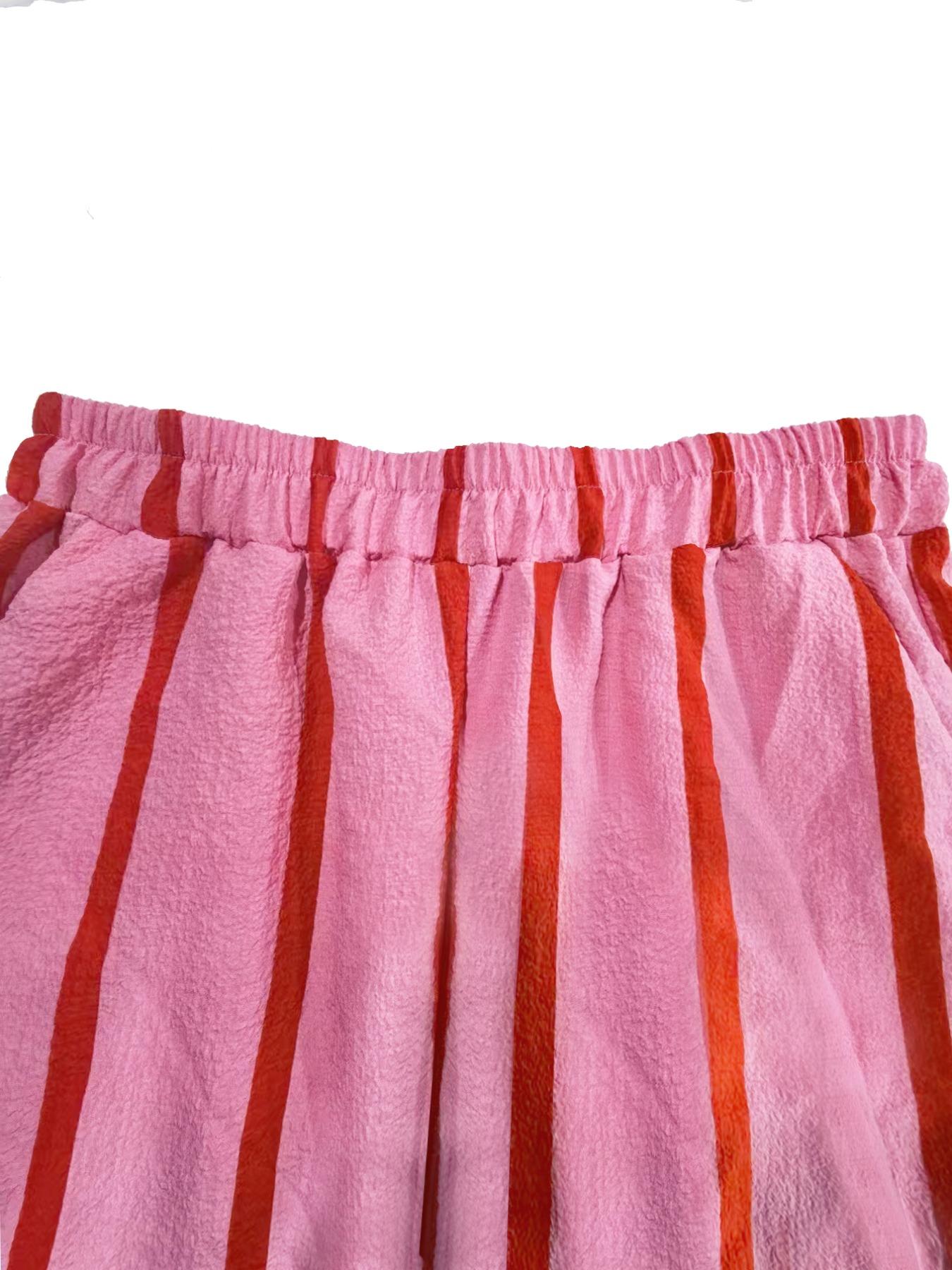 Women's Striped Print Wide Leg Pants, Casual Comfy Trousers for Daily Wear, Ladies Bottoms for All Seasons