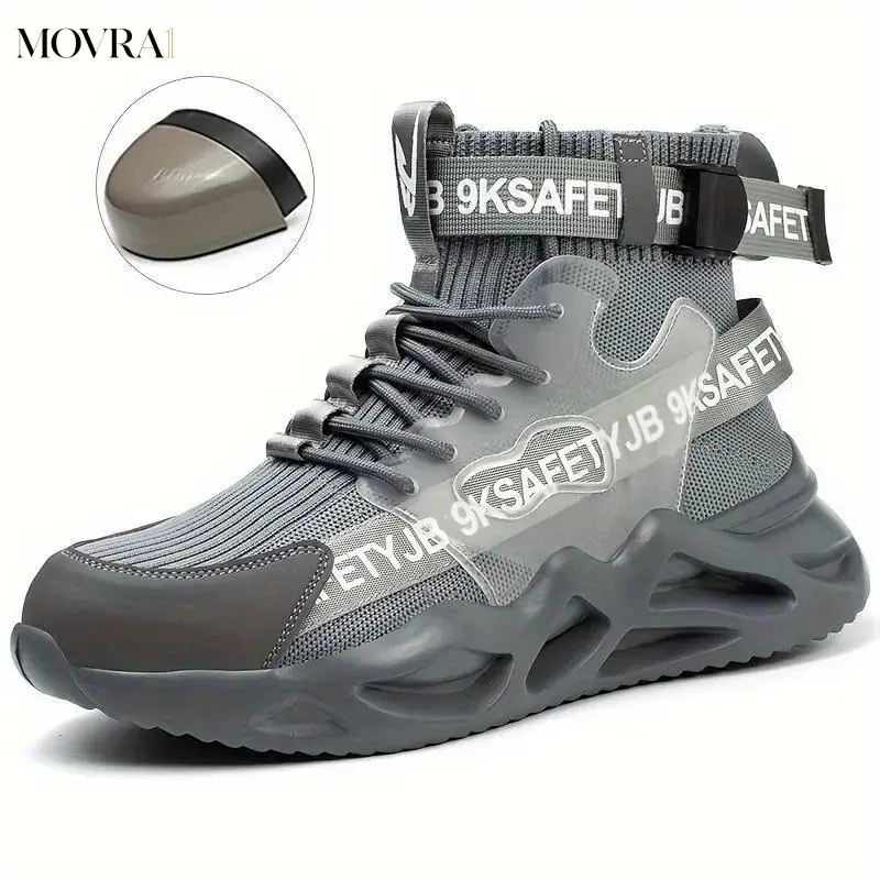 MOVRA1 Shoes Gentlemen Impact Resistant-Top Safety Footwear - Steel Toe, Breathable Material, EVA Sole, Comfortable Industrial Boots - Perfect Construction & Activities