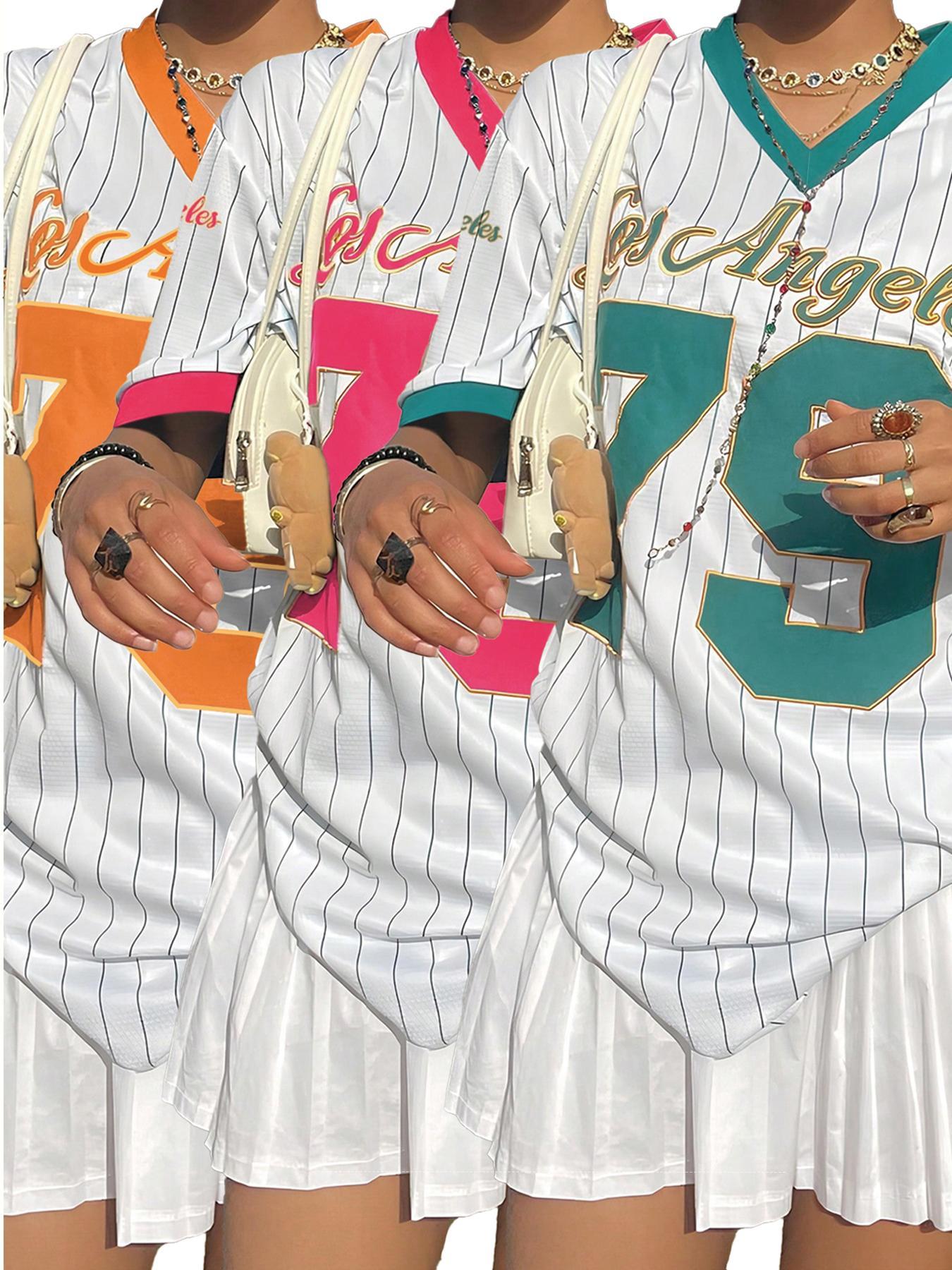 Women's Figure Print V Neck Fitted Knit Tee, Fashion and Trends Casual Short Sleeve T-shirt for Daily Wear, Ladies Womenswear Clothes for All Seasons