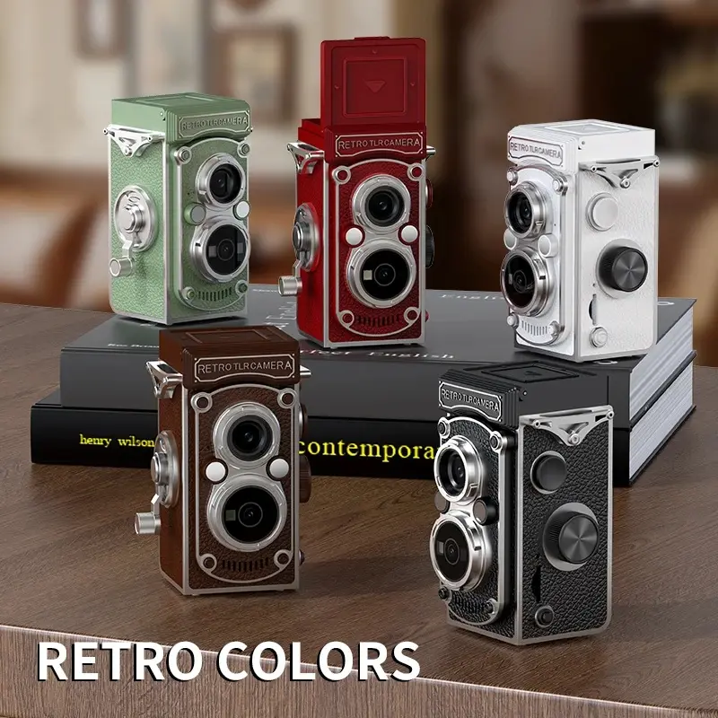 Vintage Retro CCD Twin Reflex Digital Camera - Compact Screenless 1080P HD Mini Portable Manual Camera for Kids' Use