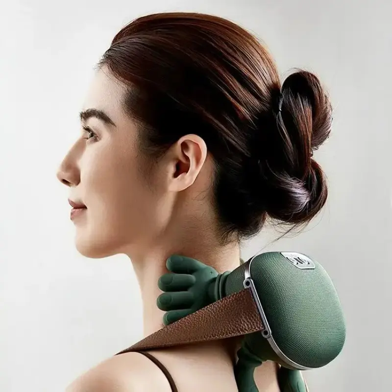 Electric Shoulder Massager with Heat Therapy, Wireless Adjustable Silicone Kneading, Deep Tissue Pain Relief, Neck and Back Relaxation Aid