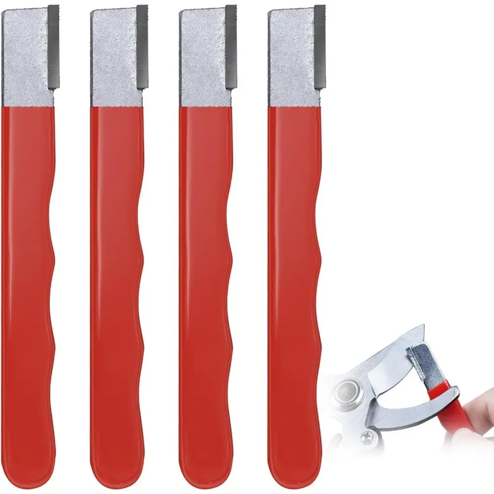 4Pcs Portable Stainless Knife Sharpening Sticks, Fast Restore Sharpness for Kitchen Scissors & Garden Shears, Non-slip Household Sharpen Tools