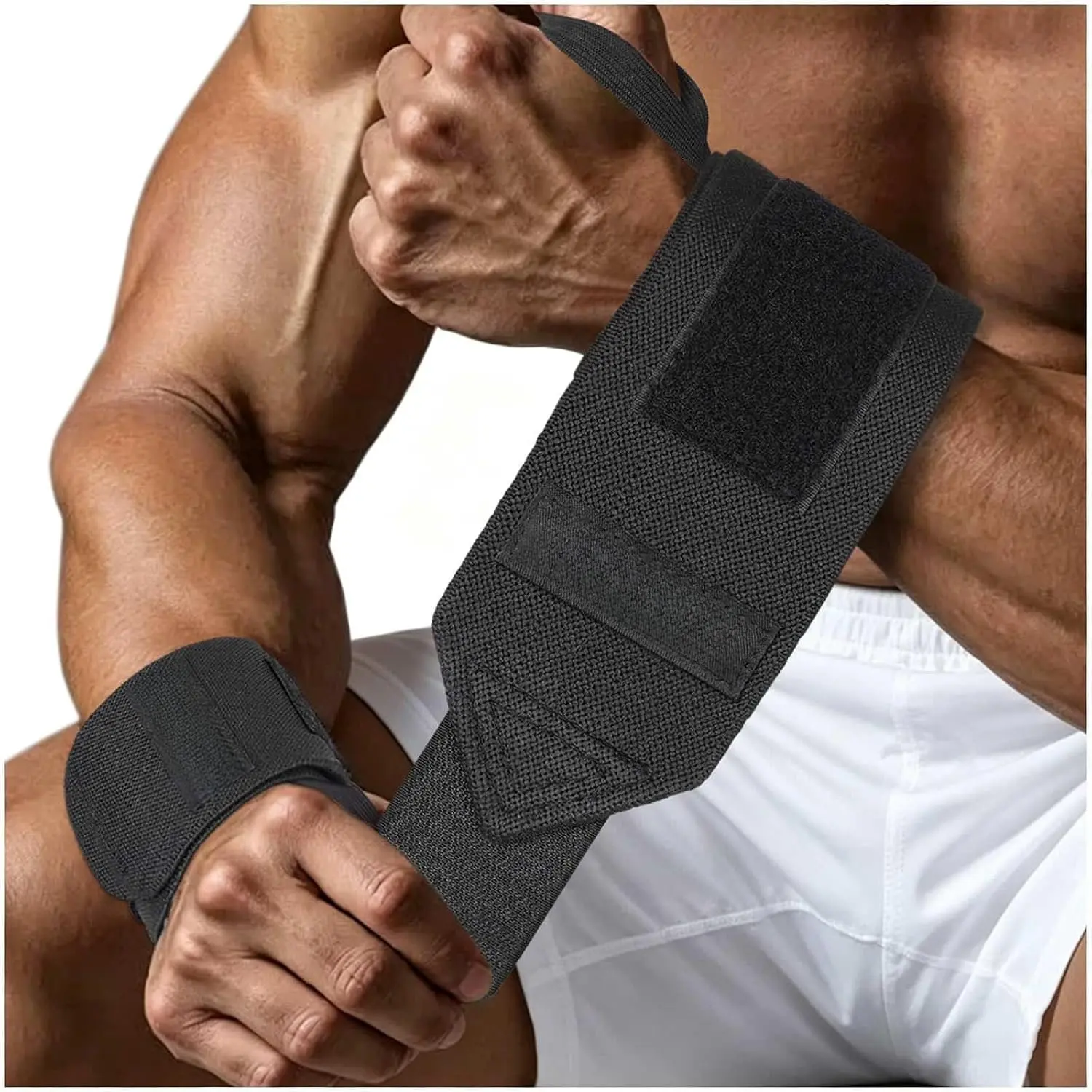 Wrist Wraps for Weightlifting, 20" Professional Wrist Support for Powerlifting, Bench Press, Adjustable Heavy Duty Straps with Thumb Loop for Men Women Gym Workout (2 PCS)