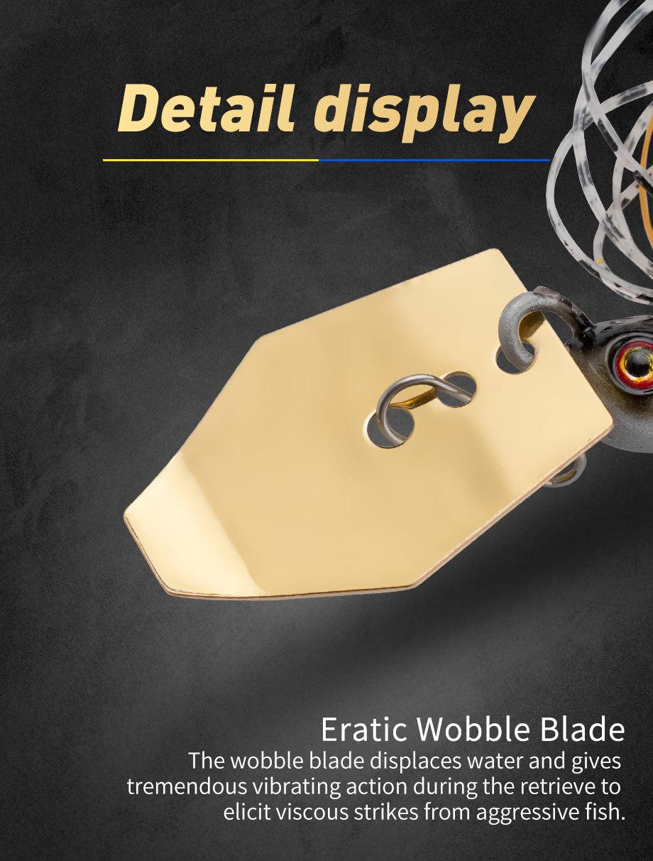 5pcs,Bladed Jig Fishing Lures Kit,Silicone Skirted Jig Head with Sharp Hooks,3D Eyes Bass Lures for Freshwater Saltwater,Durable Fishing Tackle