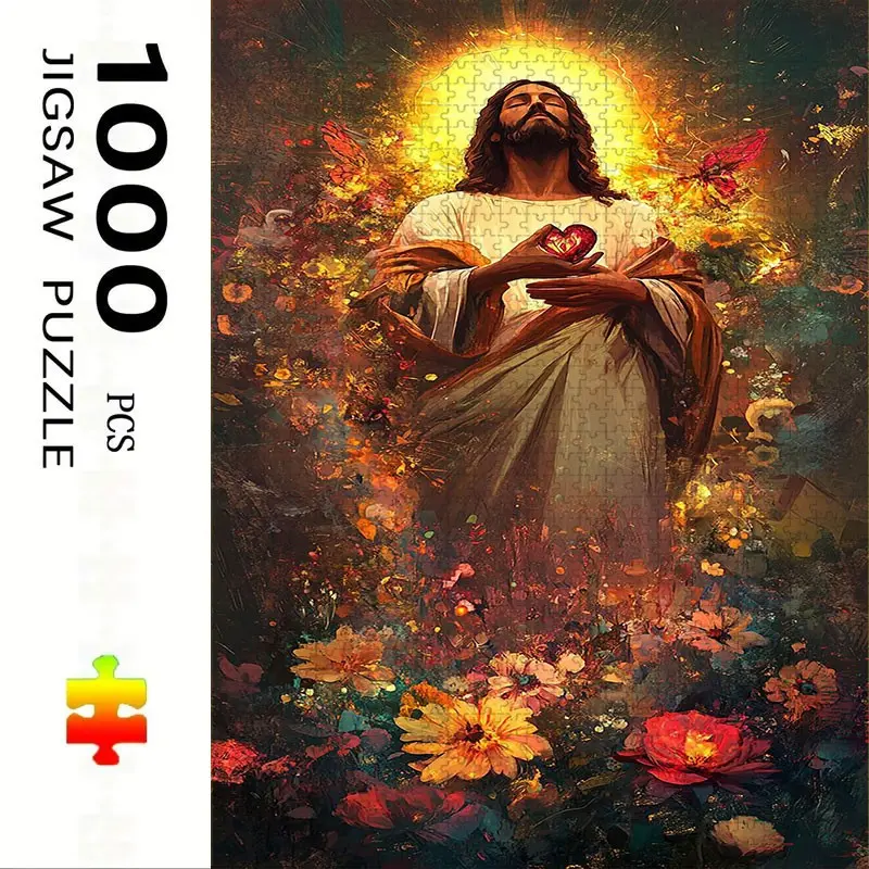 1000 Piece Jesus Theme Puzzle, Large Adult Family Interactive Puzzle Toy, DIY Home Decor Brain Challenge, Holiday Scene, Durable Puzzle