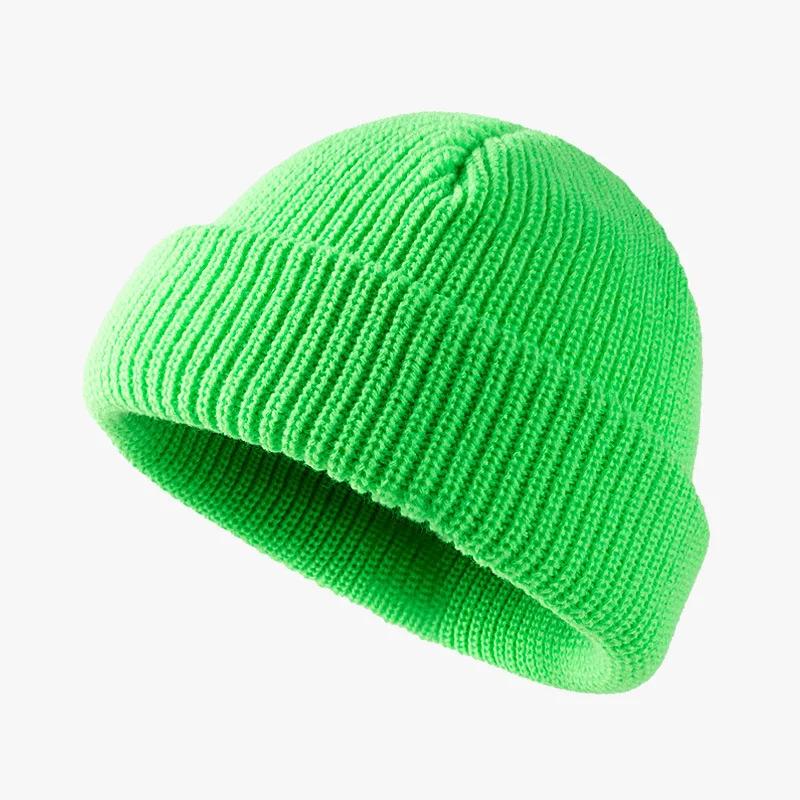Knitted hat for women in autumn and winter season, melon skin hat for men, warm short style, cold hat, woolen hat