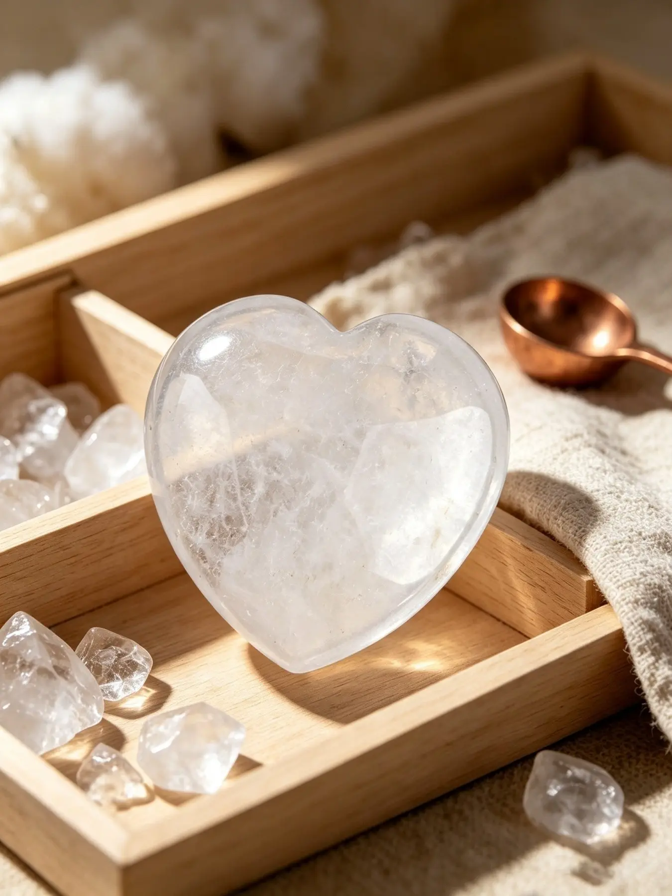 1pc A cute large 4cm/1.57 cm natural white crystal heart-shaped decorative item hand-polished. It is a healing crystal with positive energy for love, suitable for home decoration, a pink Valentine's Day gift, and a mineral collection craft item.