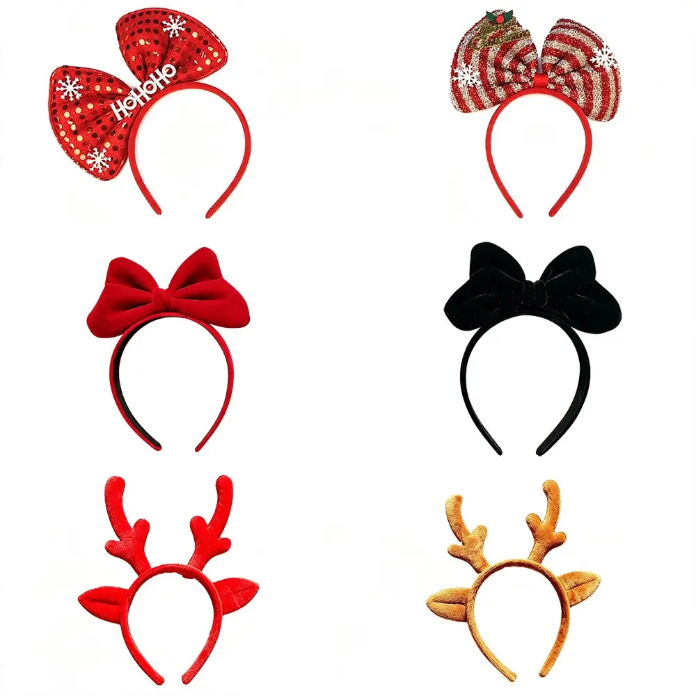 Christmas Headbands for Adults Bulk, Xmas Headwear Party Favors for Women, Santa Hat Headband, Festive Accessories for Holiday Celebrations