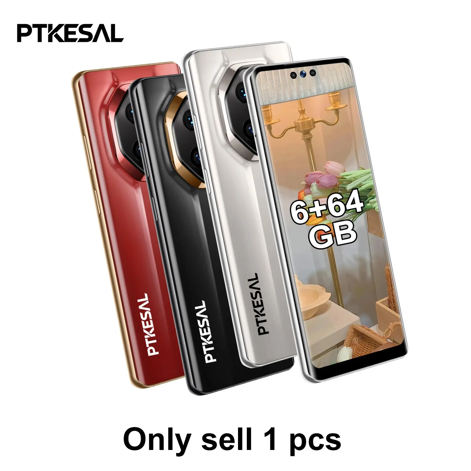 PTKESAL-M70 Rs 4g Smartphone, 6gb+64GB RAM, Mtk6762 Octa-Core, Android 12, 6.95-Inch Screen, 16+20mp Cameras, 5000mah Battery