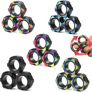 15 Pcs Magnetic Rings Fidget Toys Set Classroom Prizes for Kids Finger Magnet Rings ADHD Anxiety Fidget Spinner Rings for Relief Birthday Present for Adults Teens Kidsfidget toys